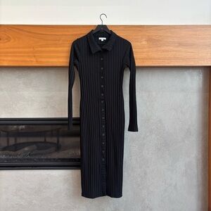 GOOD AMERICAN Wide Rib Button Down Midi Dress, Size 3 (L)